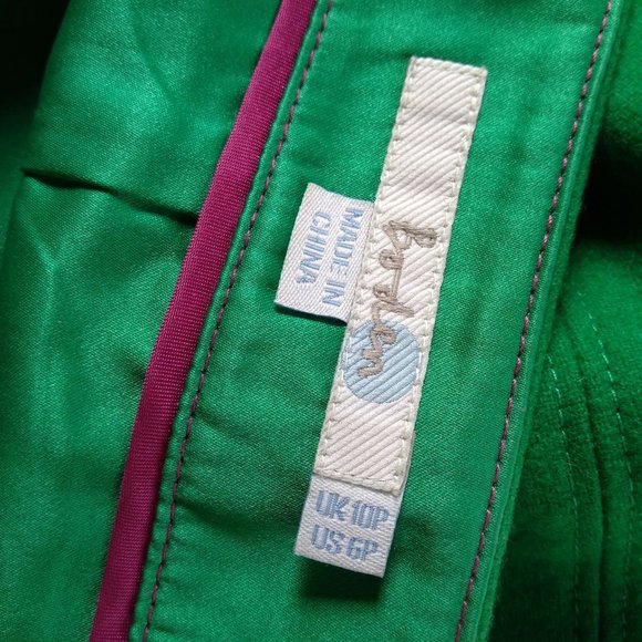 Kelly Green Wool Skater Skirt - Picture 3 of 4